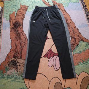 Under Armour Sweatpants Men's Size Medium Side Graphic Black and Grey Slim 28x31